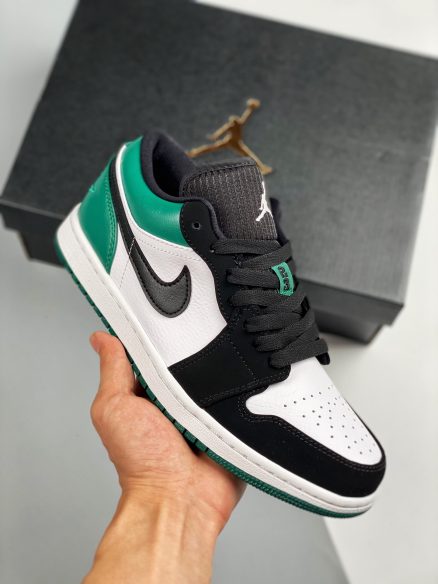 Air Jordan 1 Low White/Black-Mystic Green For Sale – Sneaker Hello