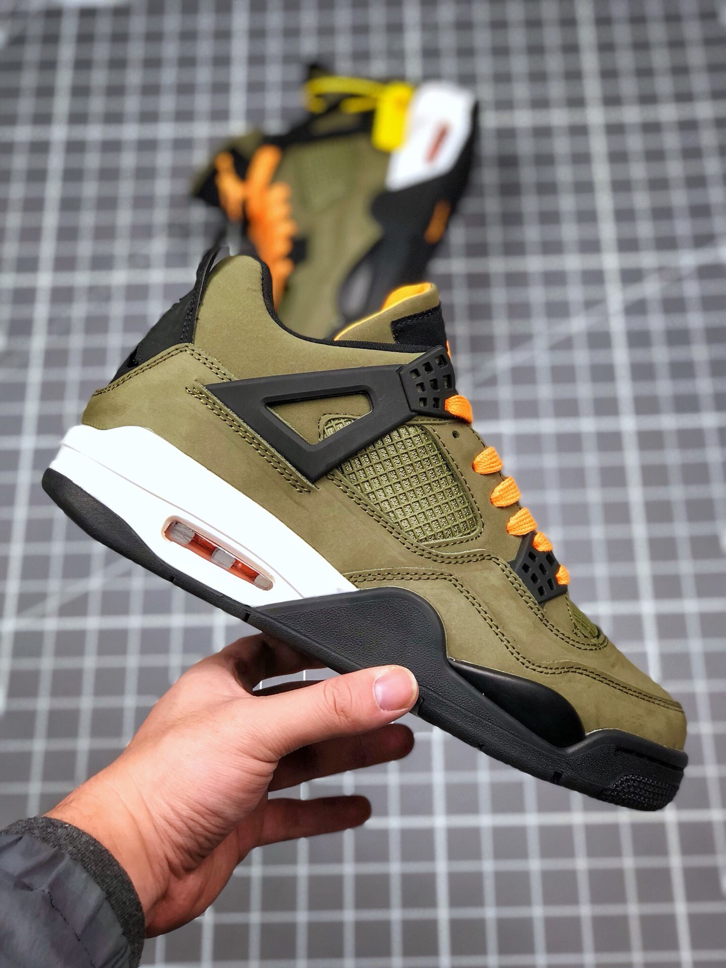 Air Jordan 4 Retro “undefeated” Olive Oiled Suede Flight Satin For Sale