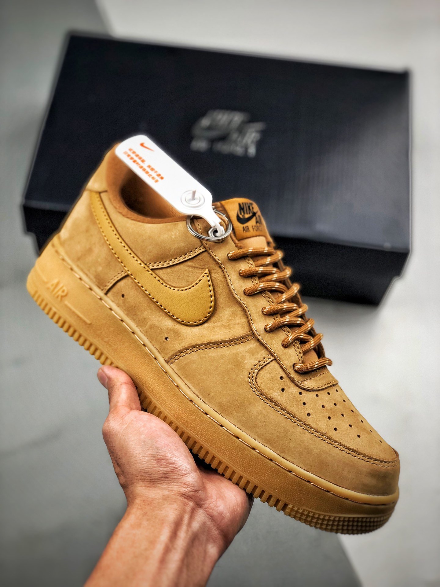 Nike Air Force 1 Flax/Gum Light Brown/Black/Wheat For Sale – Sneaker Hello