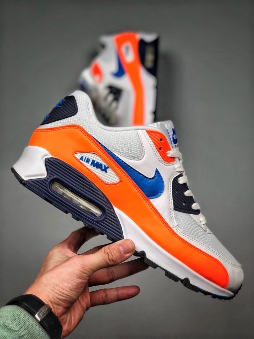 Nike Air Max 90 White/Total Orange/Midnight Navy/Photo Blue For Sale ...