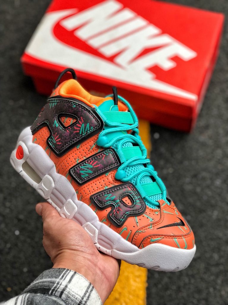 Nike Air More Uptempo “What The 90s” Total Orange/Black-Hyper Jade For ...