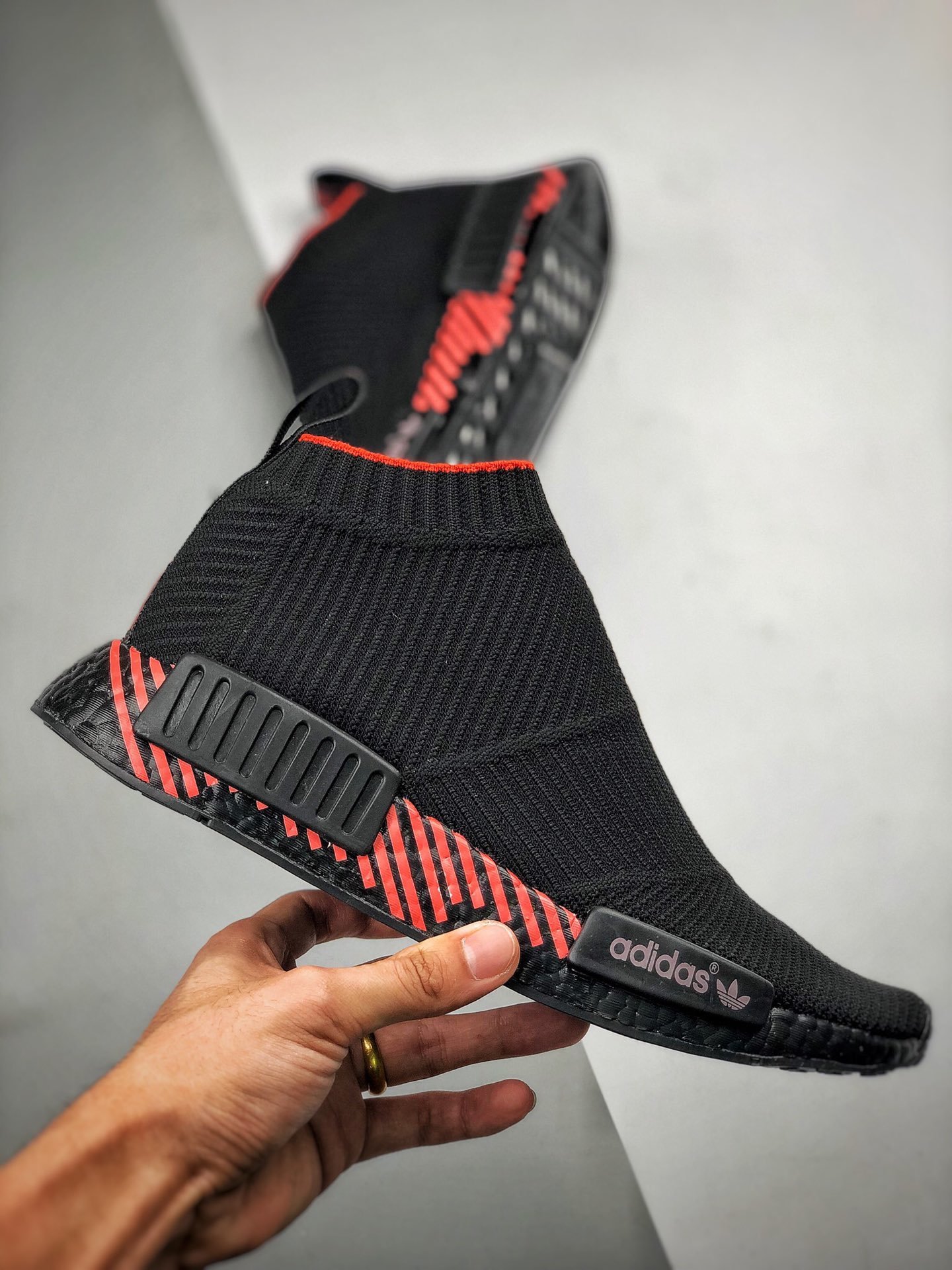 adidas NMD CS1 Black/Shock Red For Hello