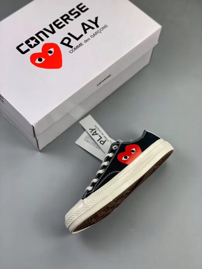 CDG Play x Converse Chuck Taylor All Star 70 Low Black For Sale ...