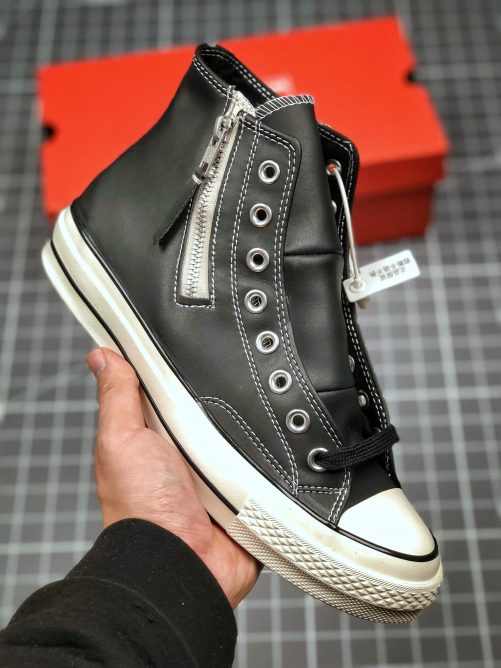 Converse Leather Side Zip Chuck 70 Black 166721C For Sale – Sneaker Hello