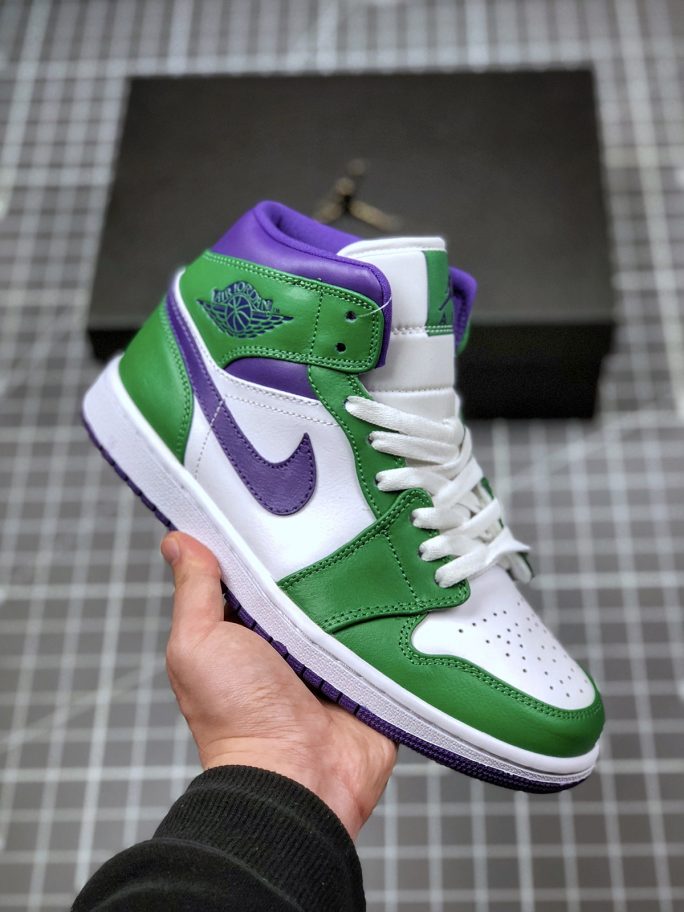 Air Jordan 1 Mid “Hulk” Aloe Verde/Court Purple 554724-300 For ...