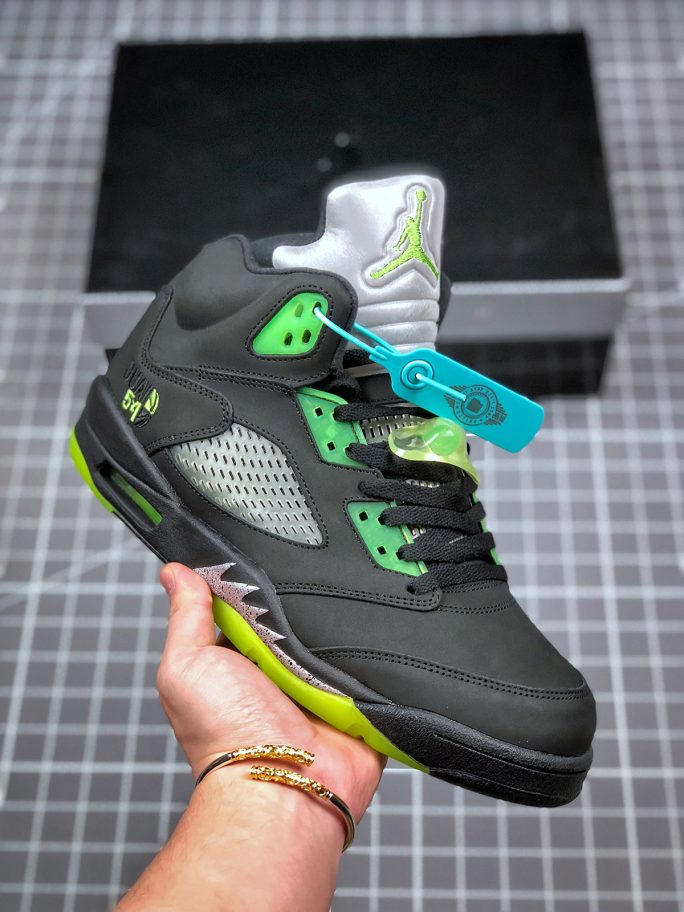 Air Jordan 5 54' Black Green For Sale – Sneaker Hello