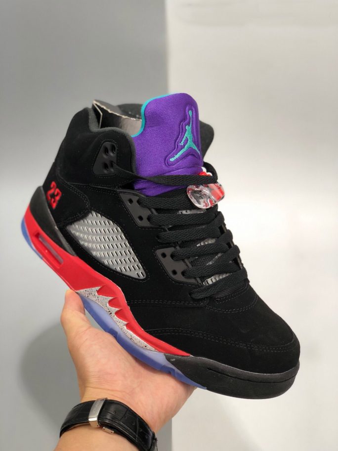 Air Jordan 5 “Top 3” Black/Fire Red-Grape Ice-New Emerald For Sale ...
