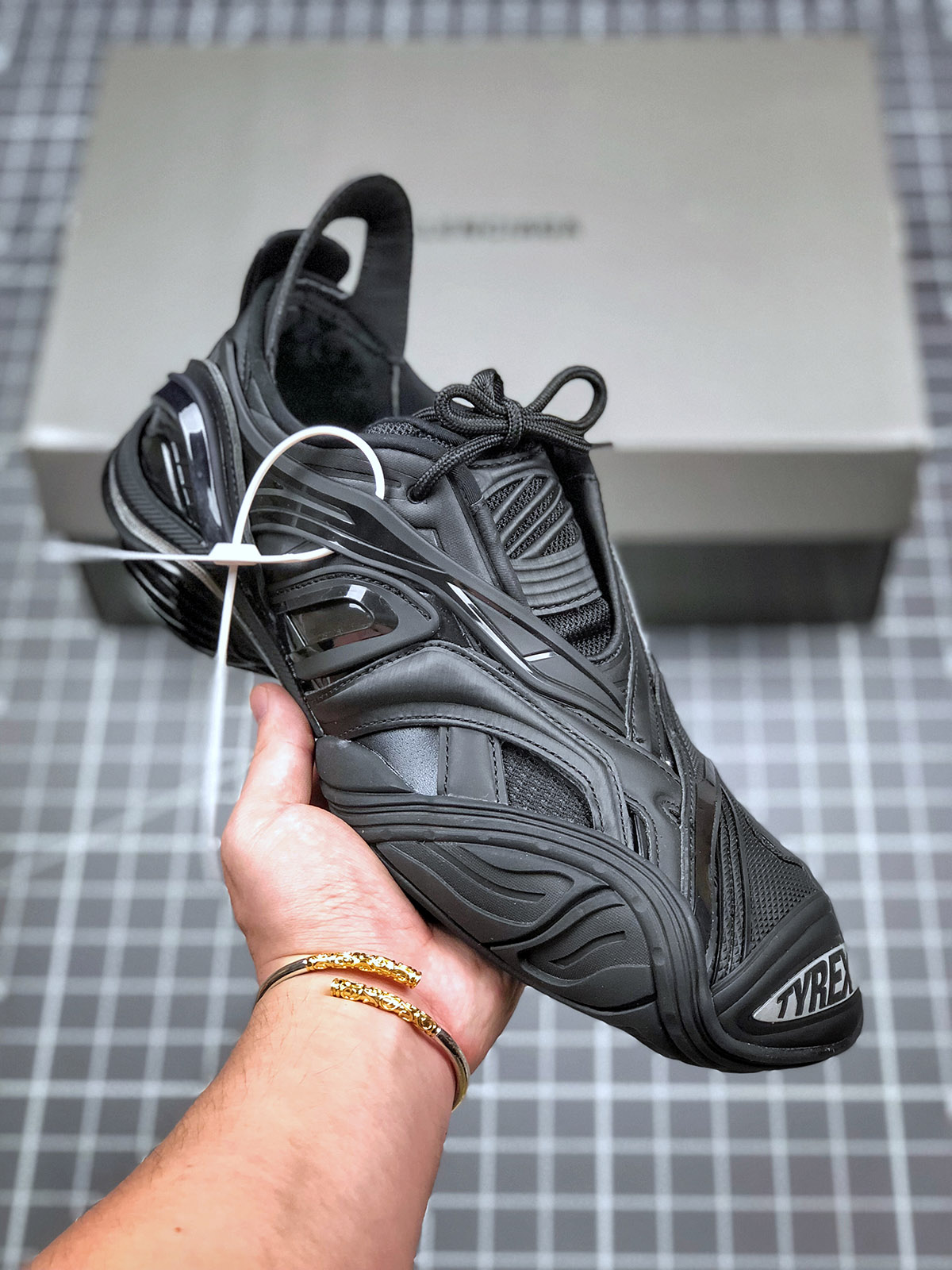 Balenciaga tyrex Rubber Sneaker Triple Black For Sale – Sneaker Hello