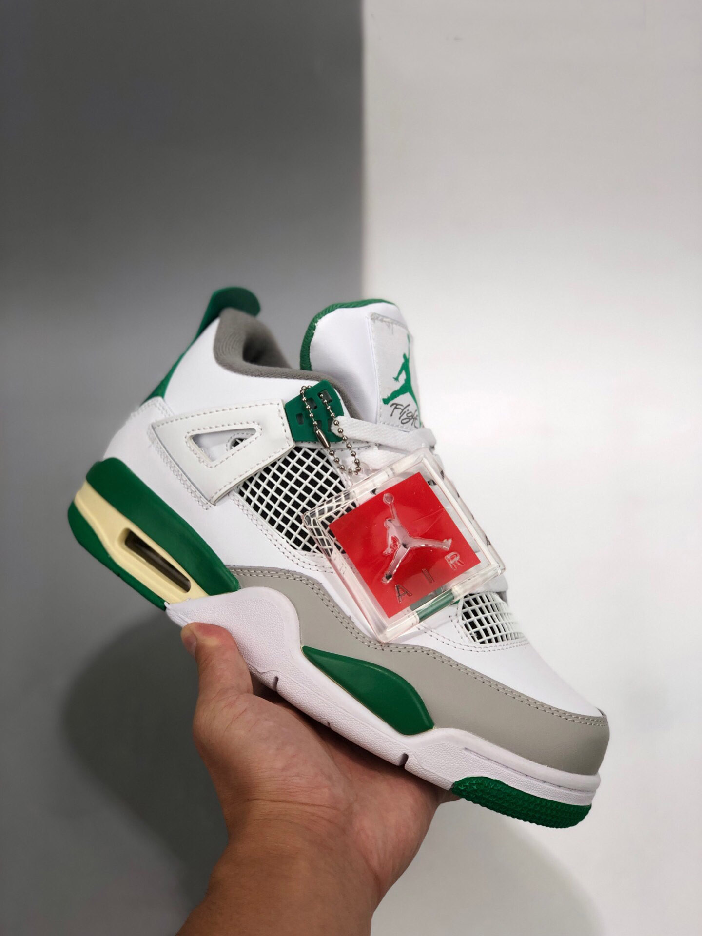 Air Jordan 4 White/Pine Green-Neutral Grey-Muslin For Sale – Sneaker Hello