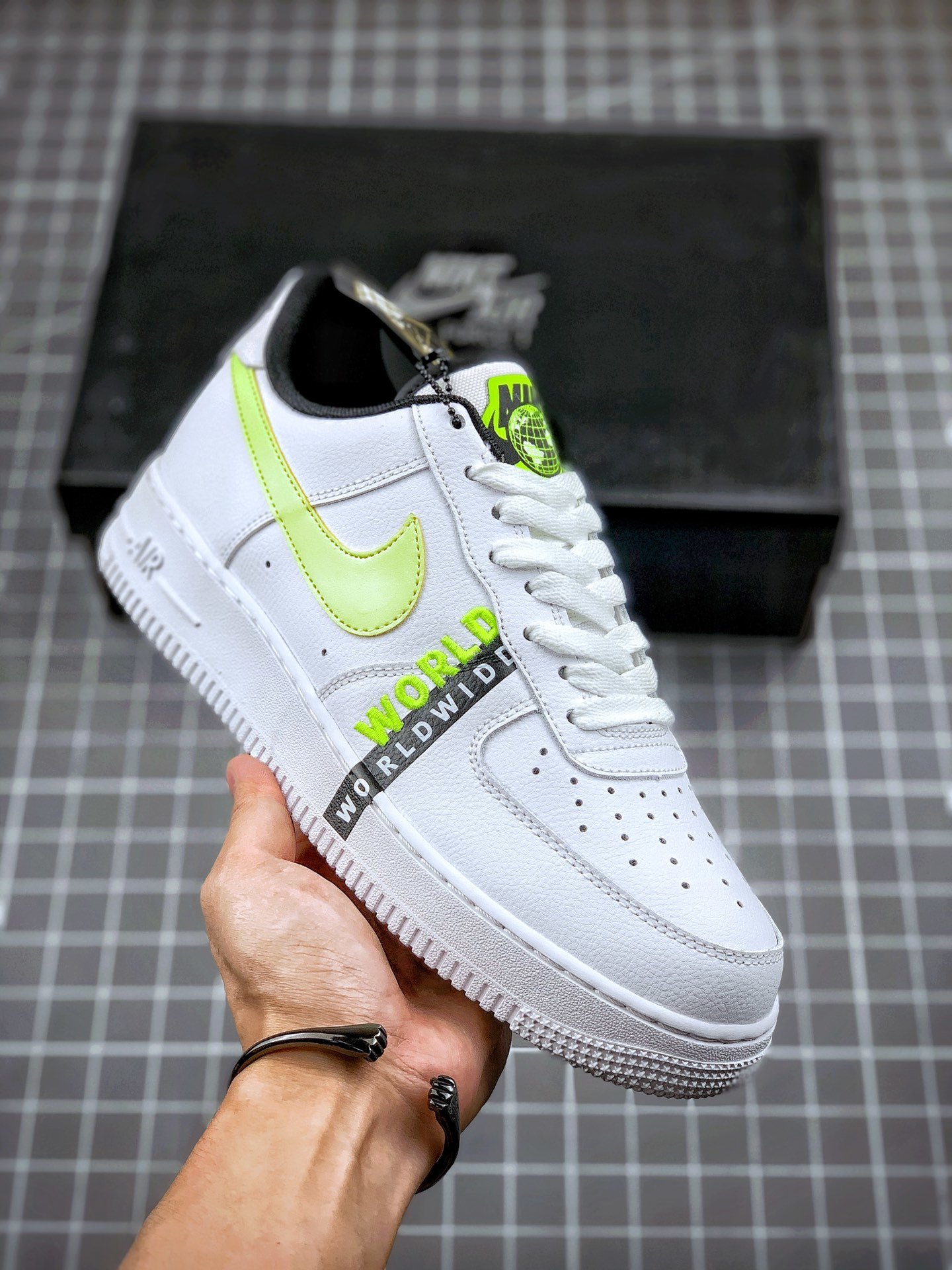 Nike Air Force 1 Low Worldwide White Barely Volt (GS) Kids