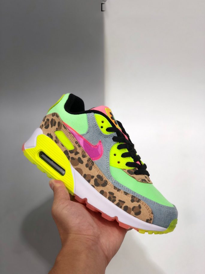 nike air max 90 lx illusion green/sunset pulse women's shoe size 12