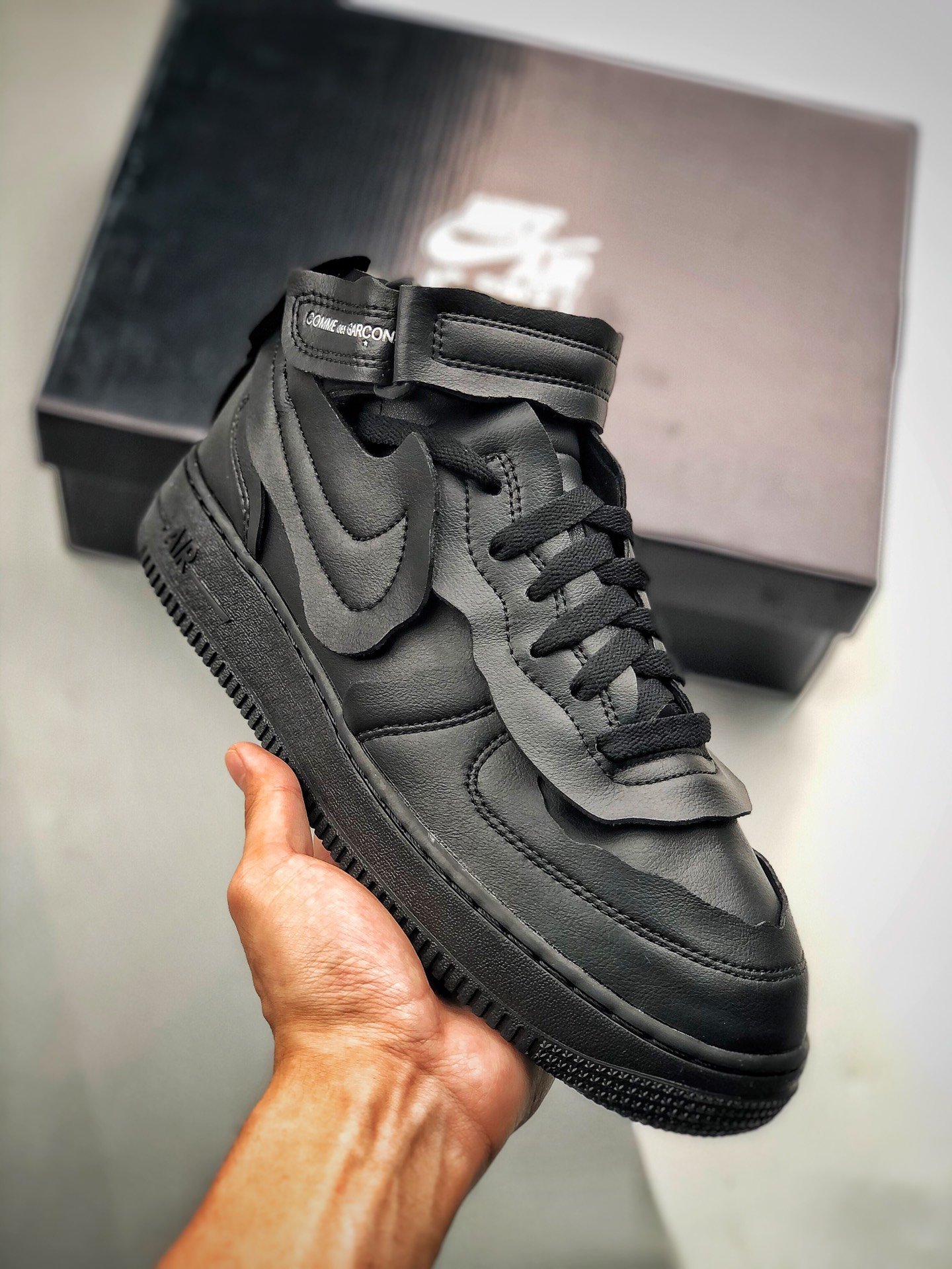 Comme des Garçons x Nike Air Force 1 Mid Black For Sale – Sneaker