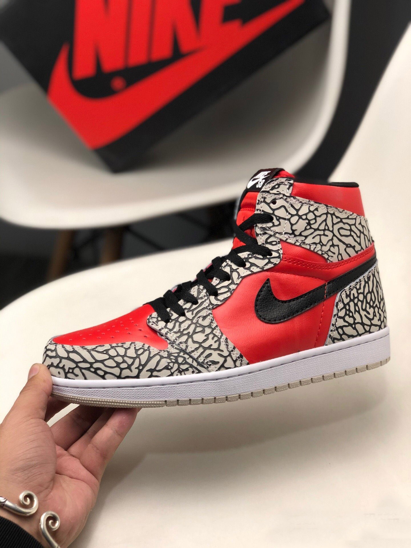 BespokeIND x Air Jordan 1 “Red Cement” Custom For Sale – Sneaker Hello