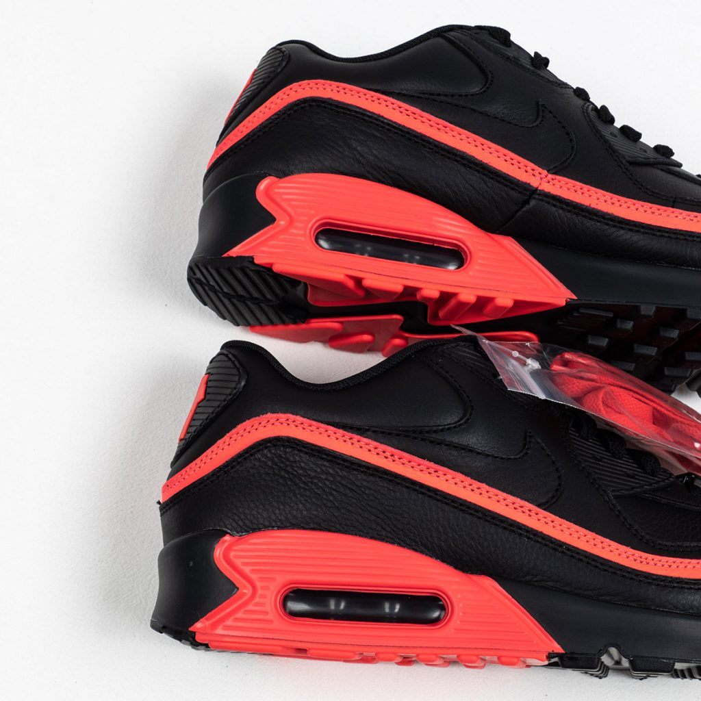 Undefeated x Nike Air Max 90 Black/Solar Red For Sale Sneaker Hello