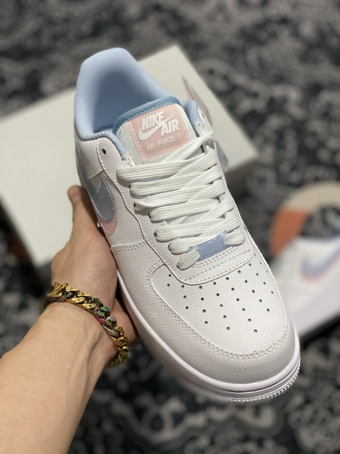 Nike Air Force 1 Low ‘Double Swoosh’ White/Light Armory BlueArctic