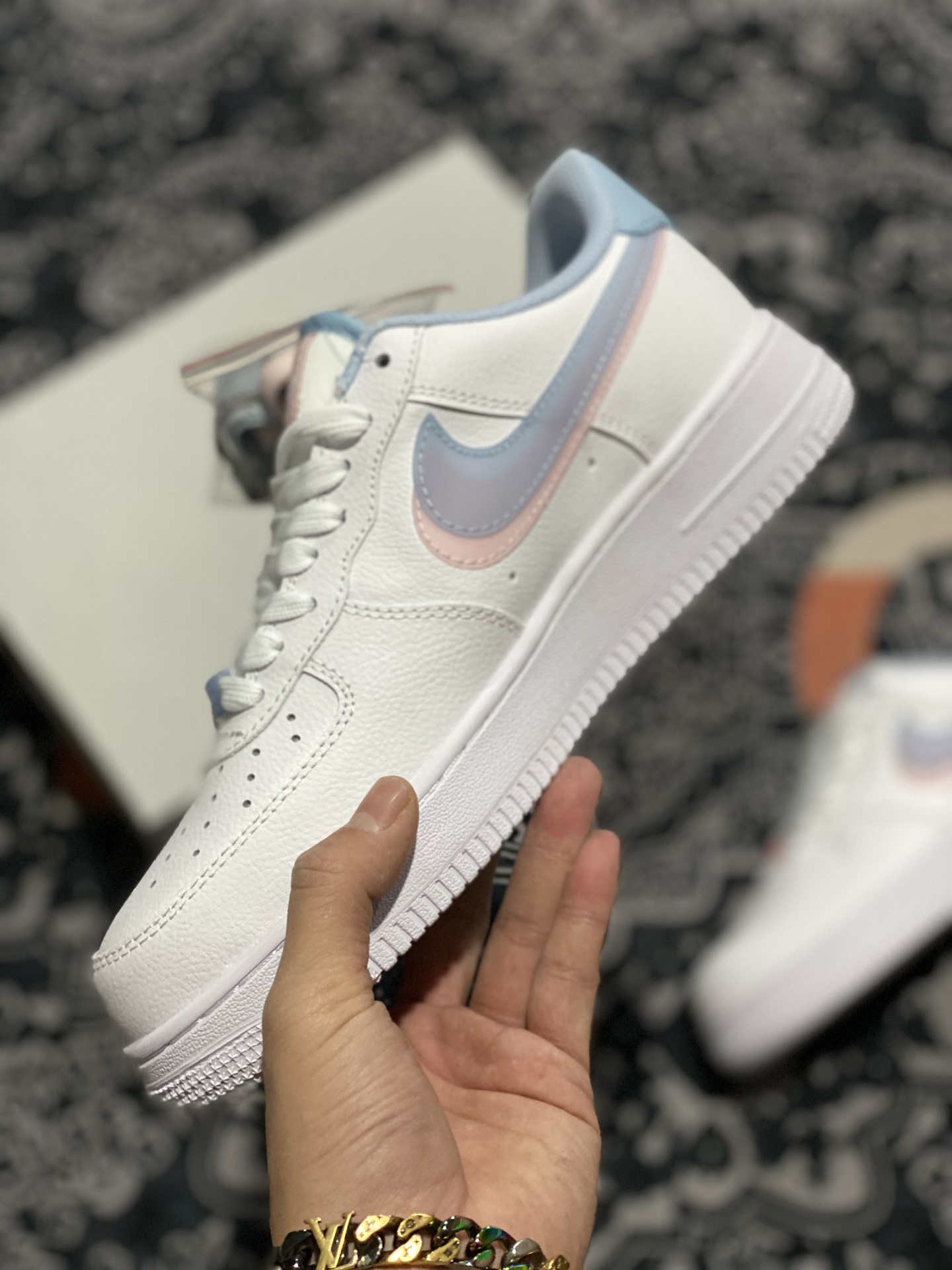 Nike Air Force 1 Low ‘Double Swoosh’ White/Light Armory Blue-Arctic ...