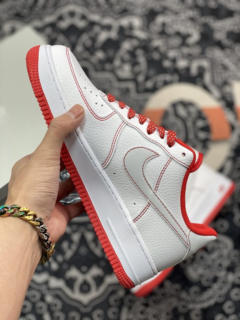 Nike Air Force 1 White University Red Stitch For Sale – Sneaker Hello
