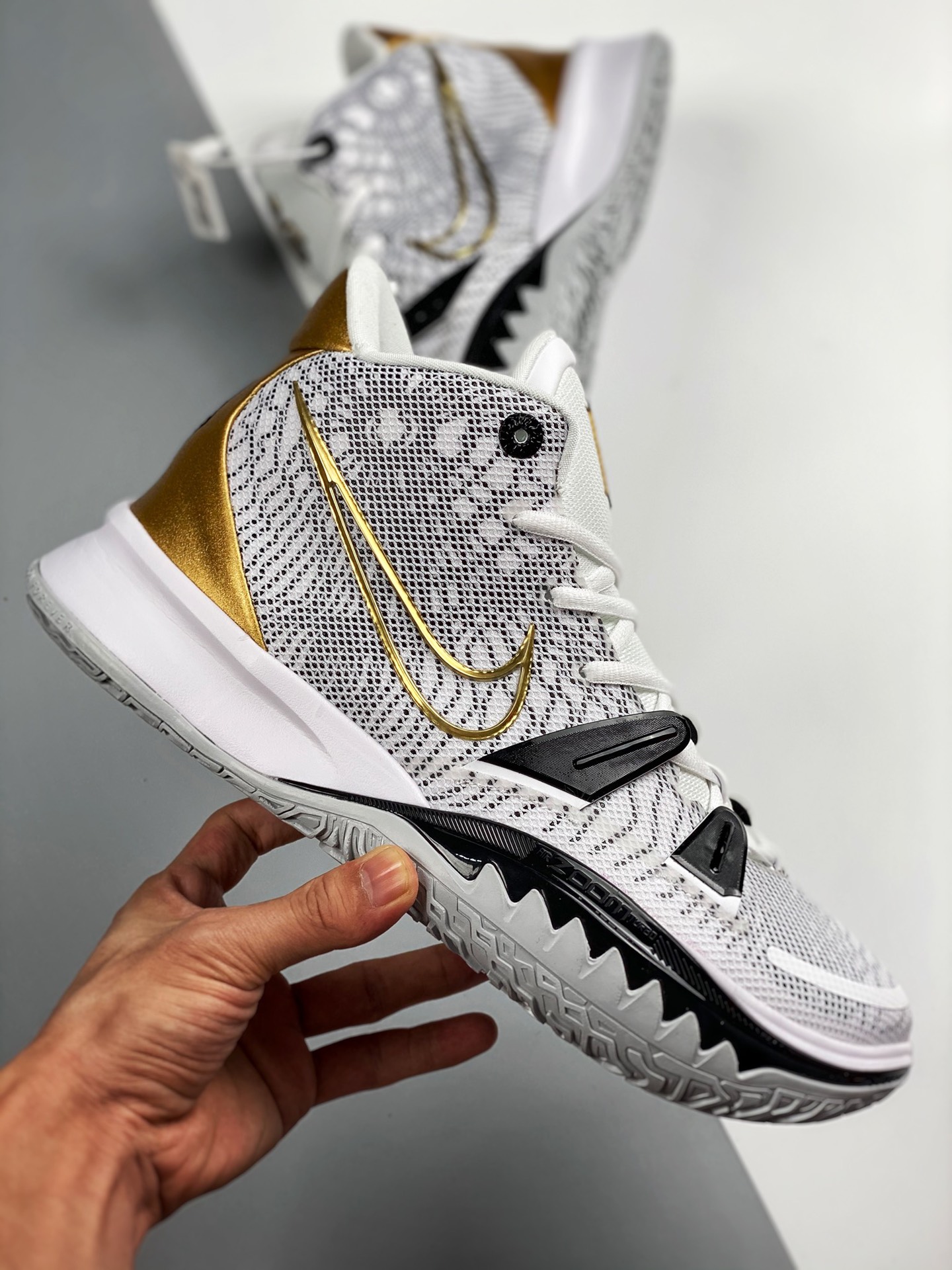 Nike Kyrie 7 White Black Metallic Gold For Sale – Sneaker Hello