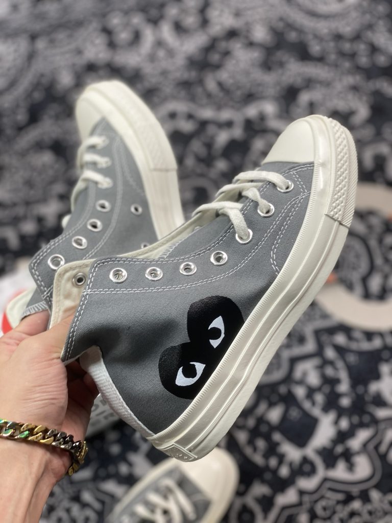 CDG Play x Converse Chuck Taylor All Star 70 Hi Grey For Sale – Sneaker ...