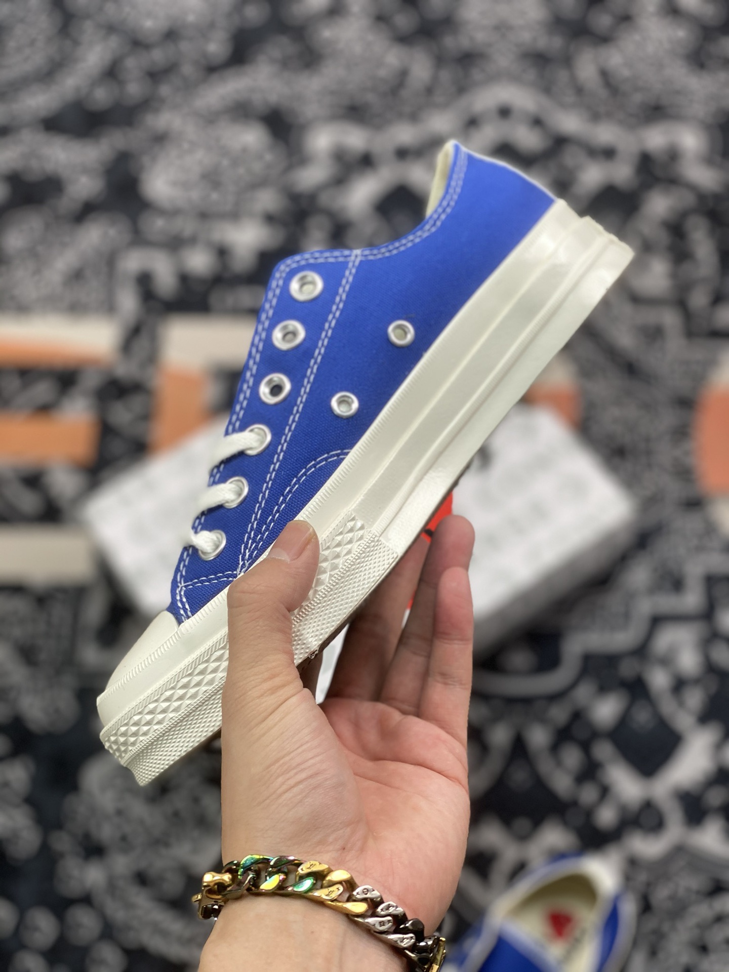 CDG Play x Converse Chuck Taylor All Star 70 Low Blue For Sale ...