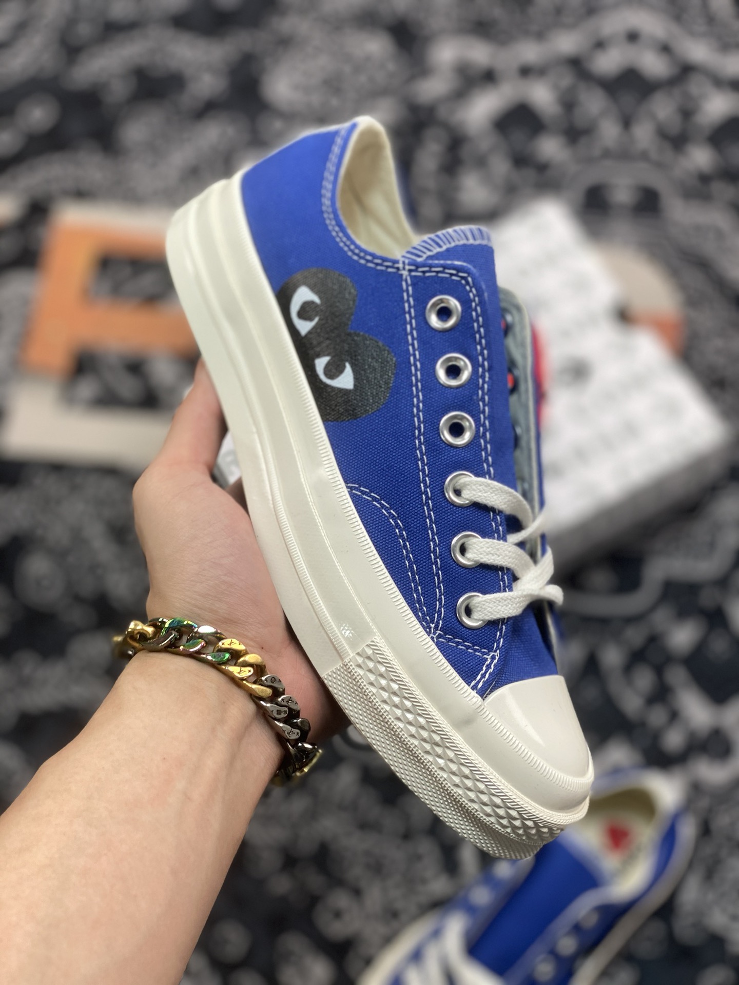 CDG Play x Converse Chuck Taylor All Star 70 Low Blue For Sale ...
