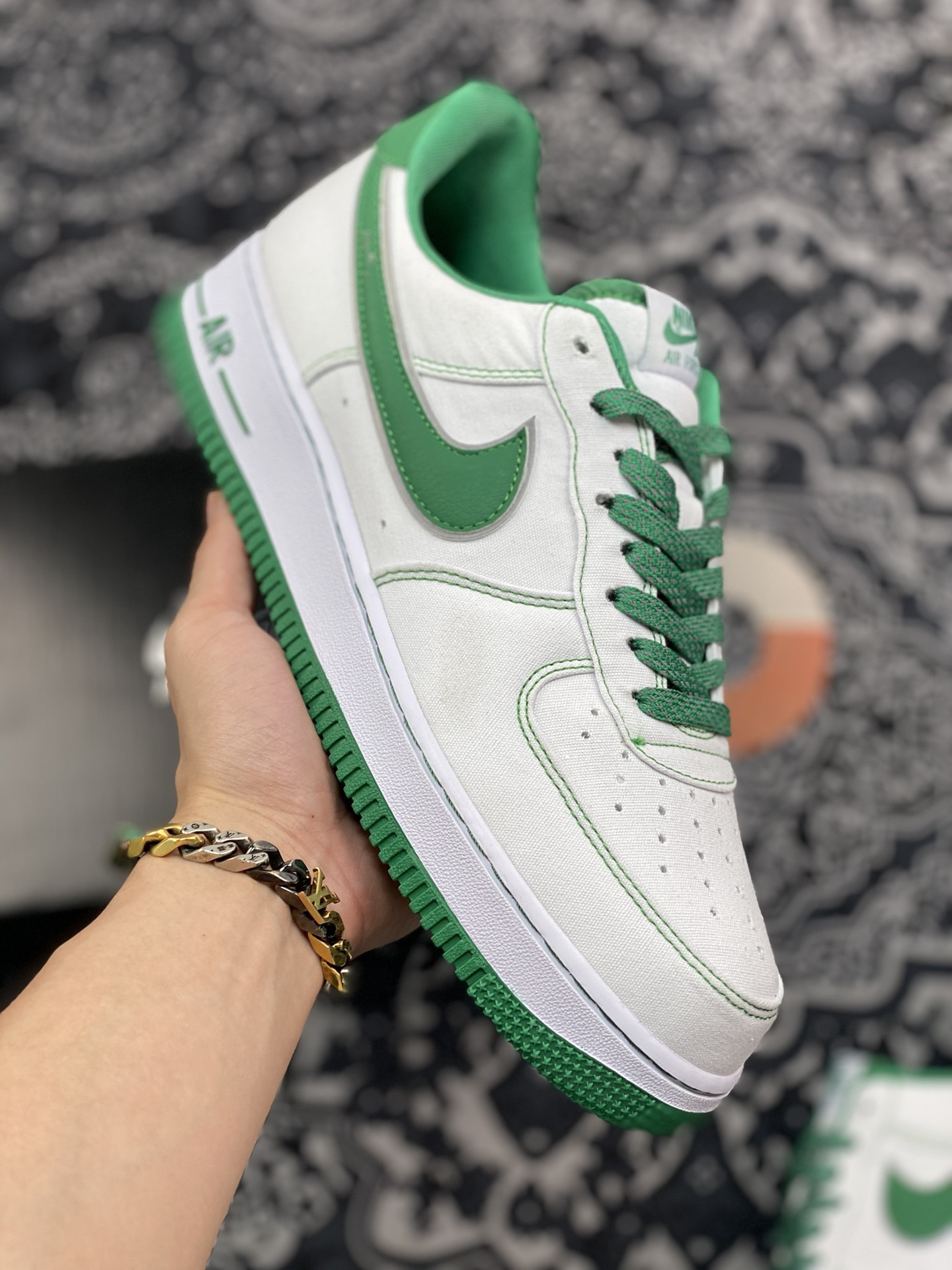 nike air force white green
