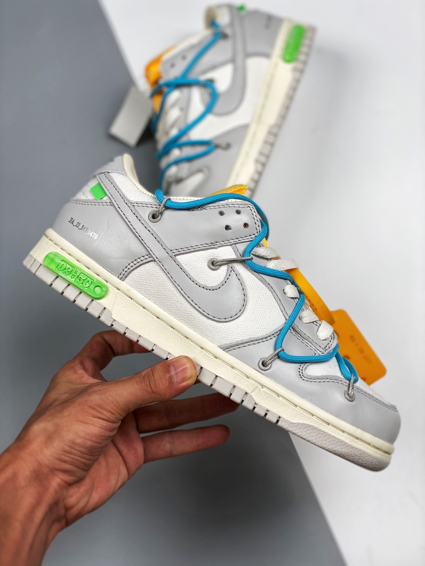 Off-White x Nike Dunk Low “02 To 50” Sail Grey Yellow For Sale ...