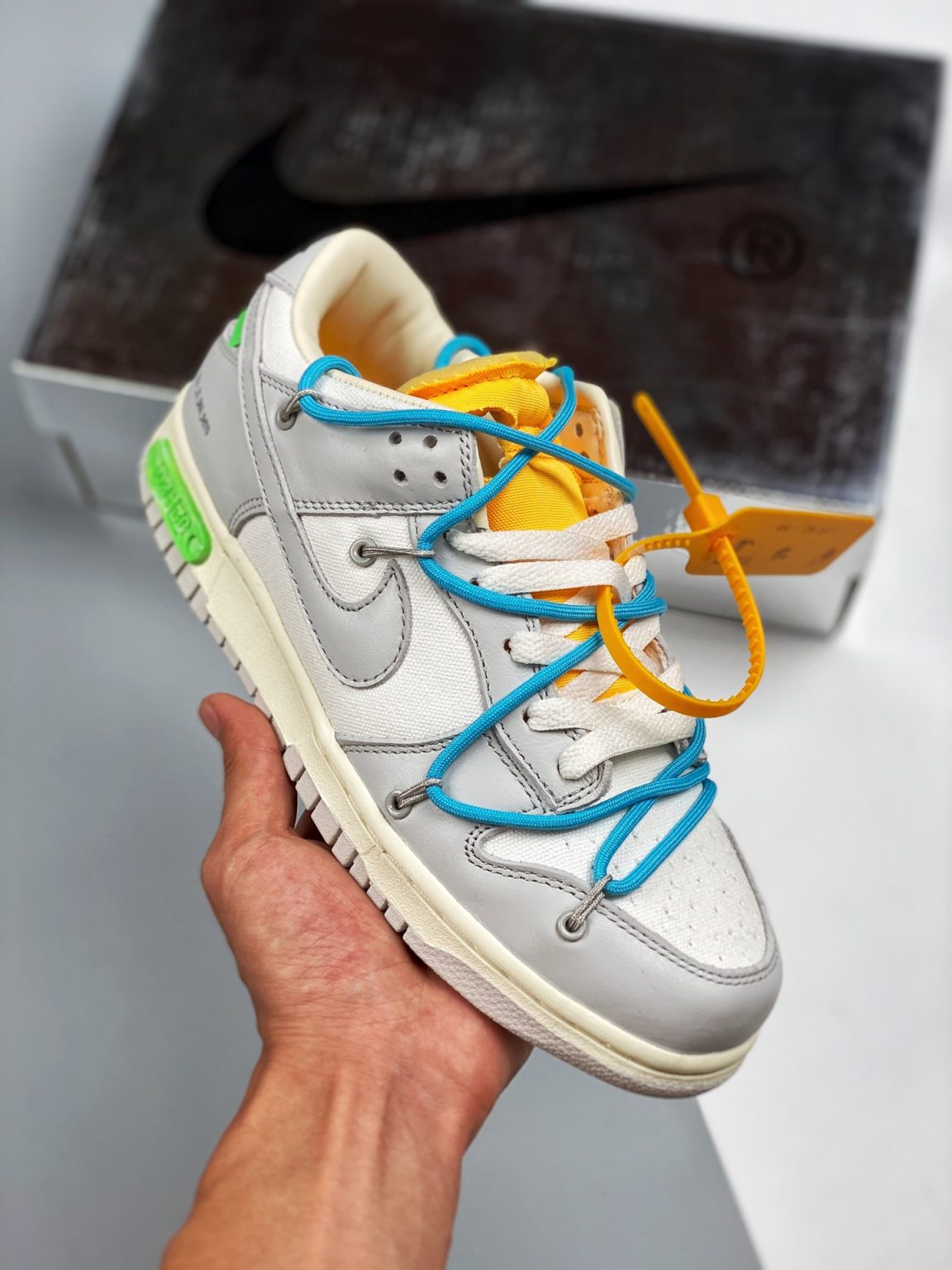 Off-White x Nike Dunk Low “02 To 50” Sail Grey Yellow For Sale ...