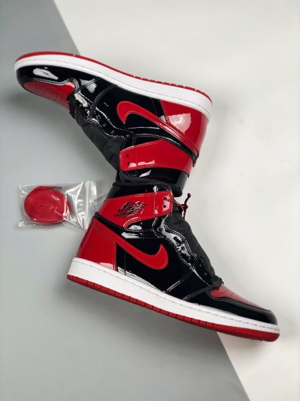 Air Jordan 1 High OG “Bred Patent” Black/White-Varsity Red For Sale ...