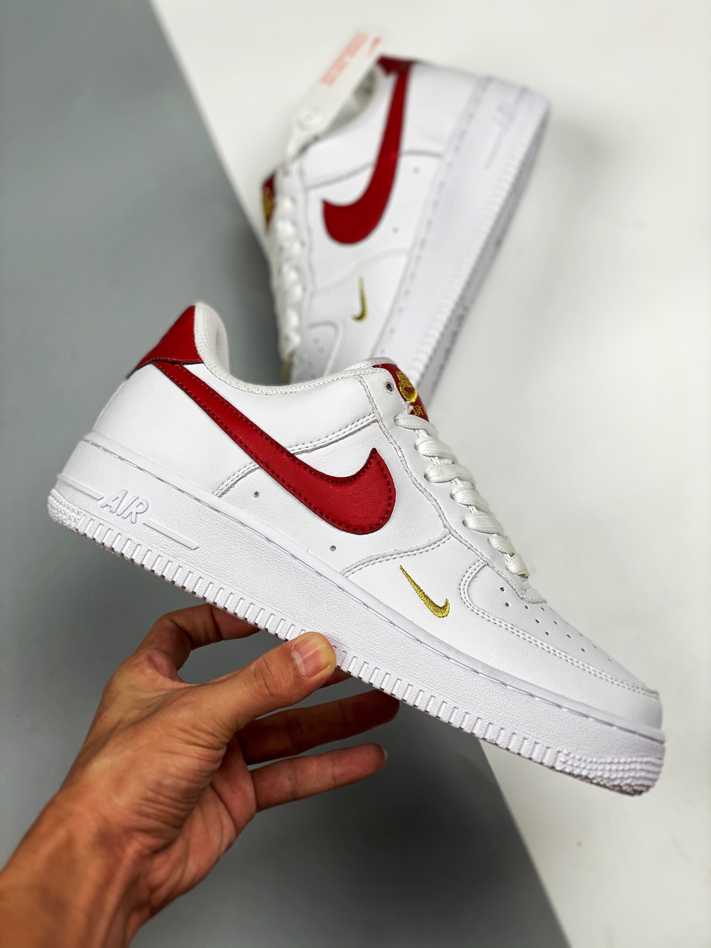  Nike Lab Air Force 1 High x RT Shoes (10.5, Gym Red/Black/White/Opti  Yellow)