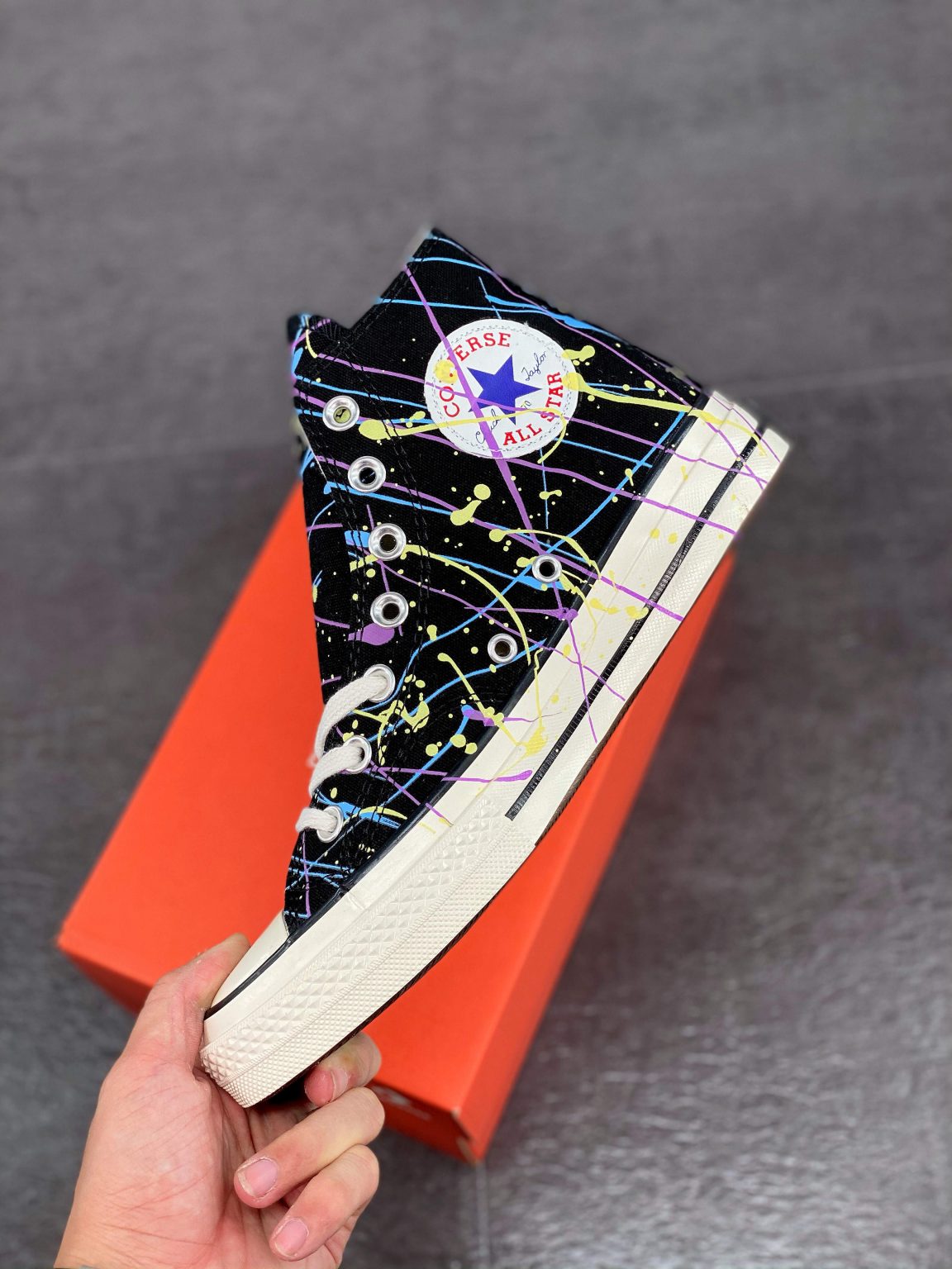 Converse Chuck 70 Hi Paint-Splattered Black For Sale – Sneaker Hello