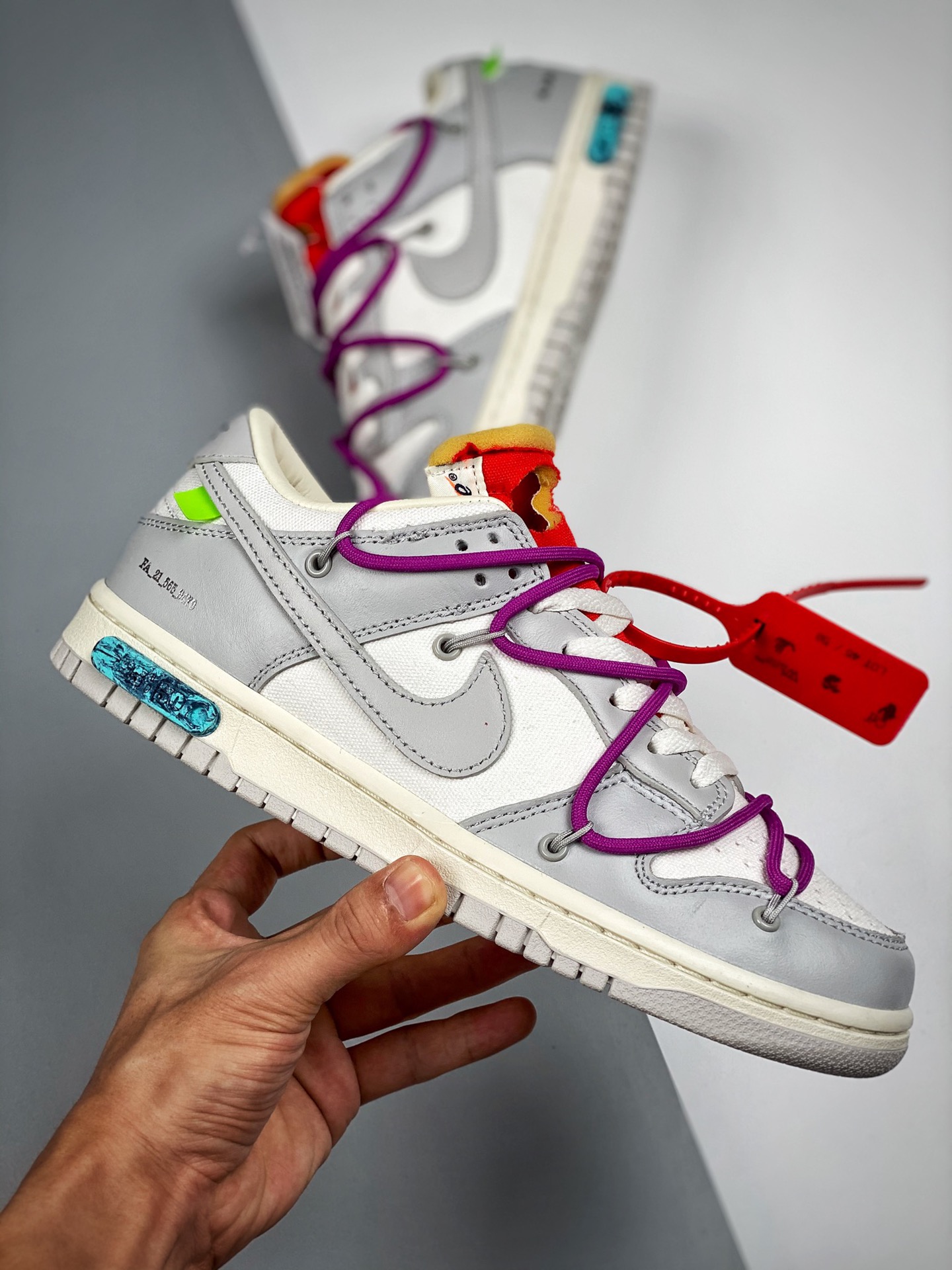 Off-White x Nike Dunk Low “45 of 50” Sail Grey Magenta For Sale – Sneaker  Hello