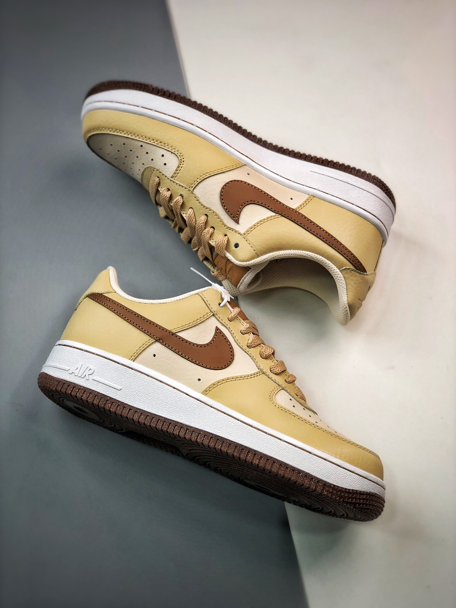 Nike DQ7660-200 Air Force 1 Low Inspected By Swoosh Mens Lifestyle Shoe -  Beige/Brown –