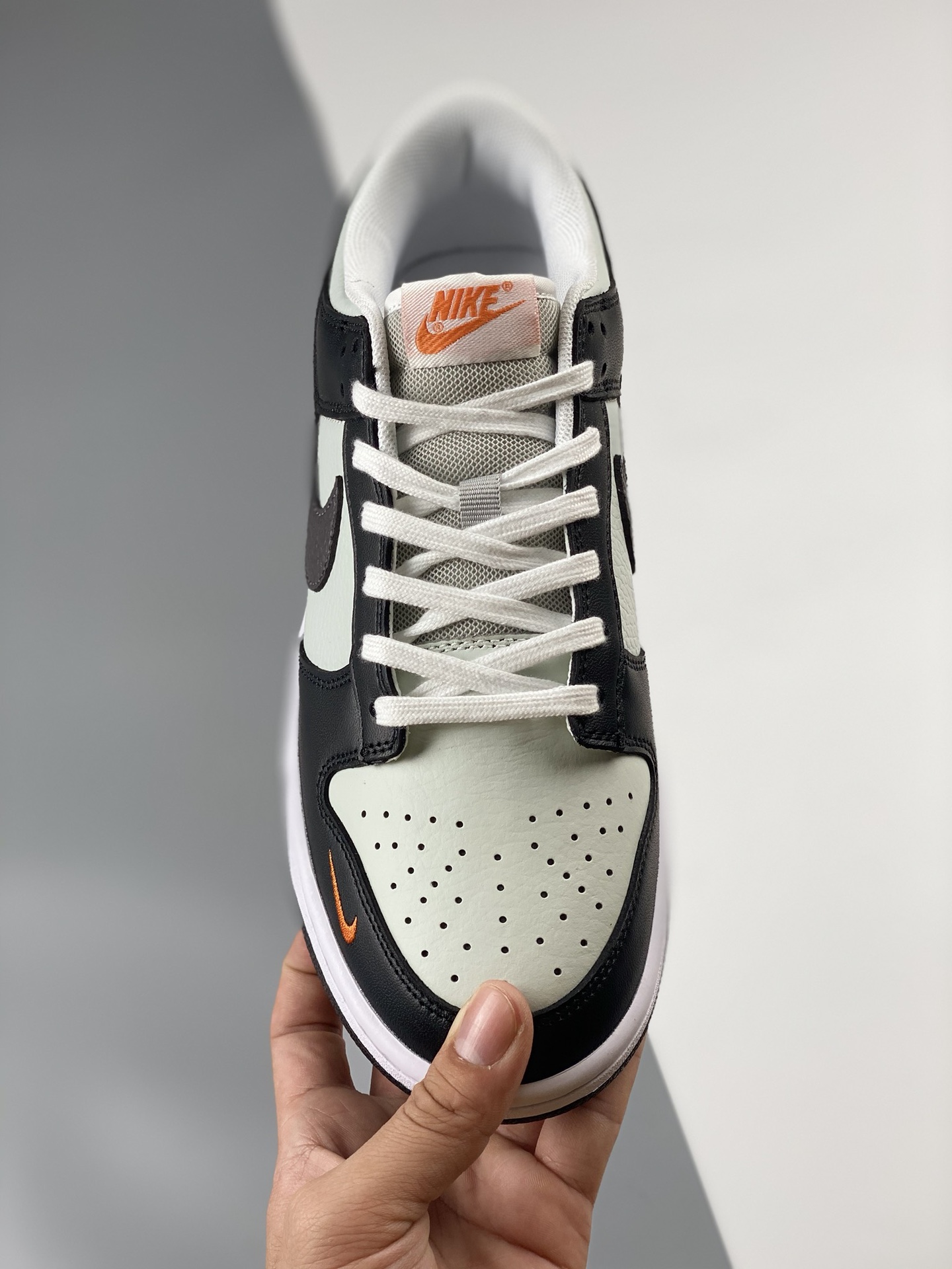 Nike Dunk Low Grey Black Orange Mini Swoosh • All sizes available